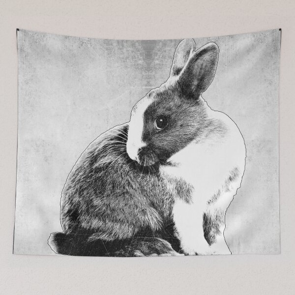 Item preview, Dutch Rabbit Dark Nature Portrait Alert Fur Detail Art designed and sold by Ghoul Enterprises.
