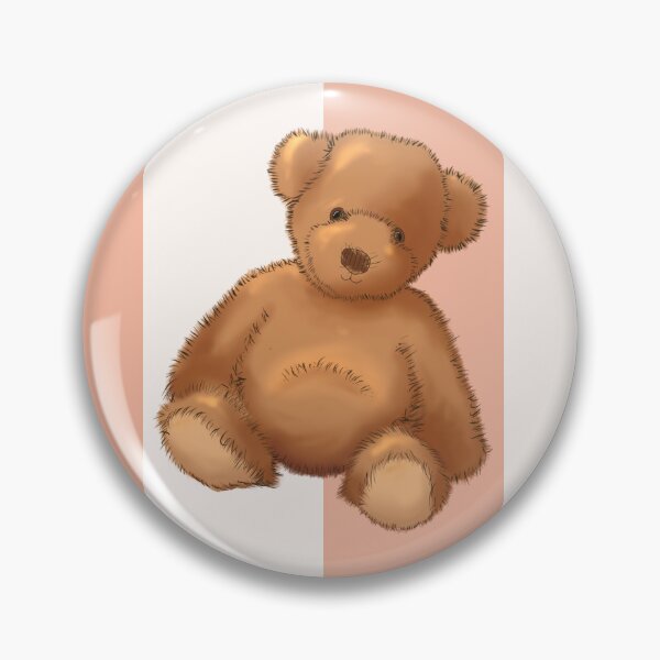 Item preview, Teddy bear on soft peach stripe designed and sold by OhNoNotAgain42.
