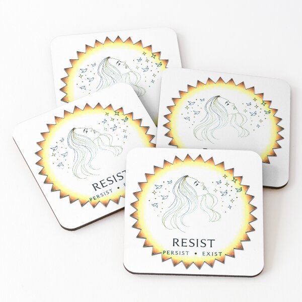 Item preview, Resist Persist Exist Woman Starburst Empowerment designed and sold by IntelliMindDesigns.