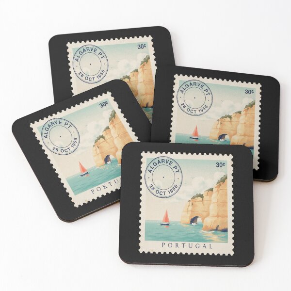 Item preview, Algarve Portugal Coastal Postage Stamp Retro Travel Sticker designed and sold by stickercuffs.