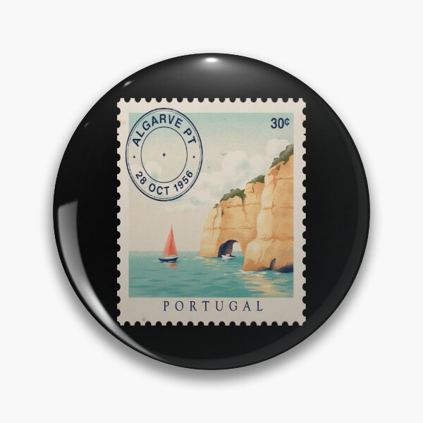 Item preview, Algarve Portugal Coastal Postage Stamp Retro Travel Sticker designed and sold by stickercuffs.