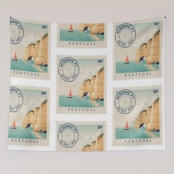 Item preview, Algarve Portugal Coastal Postage Stamp Retro Travel Sticker designed and sold by stickercuffs.