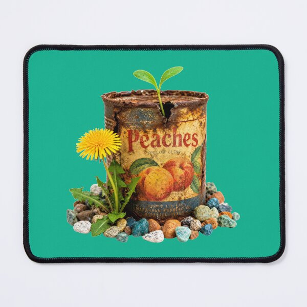 Item preview, Life Finds a Way – Dandelion and Sprout Growing in Vintage Rusty Peach Can designed and sold by puzzell.
