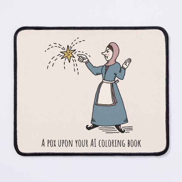 Item preview, Medieval woman curses with a pox upon AI designed and sold by MsBrillMakes.