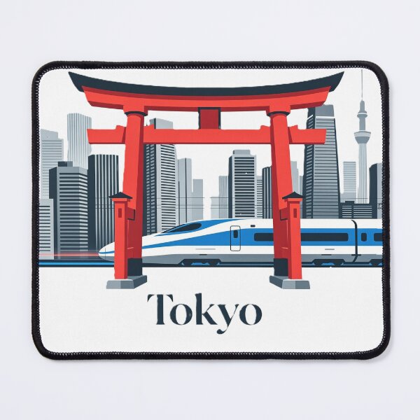 Item preview, Tokyo Skyline & Shinkansen Japan Travel Design designed and sold by VladisWorld.