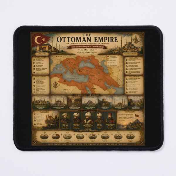 Item preview, Ottoman Empire Map Poster | Six Centuries of Power Historical Wall Art designed and sold by RockyLambda.