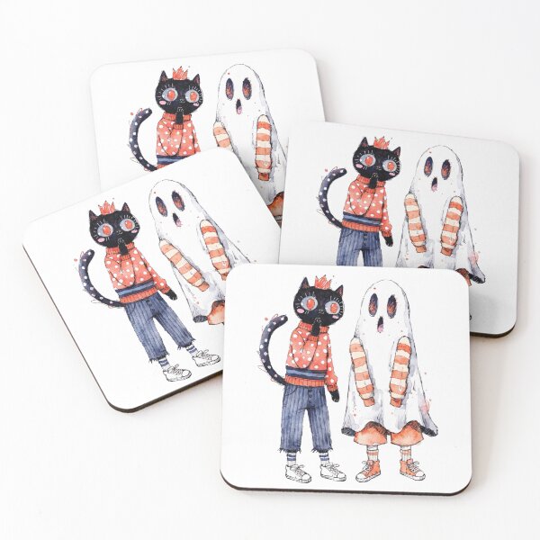 Item preview, Spooky Black cat and ghost designed and sold by HegArt23.