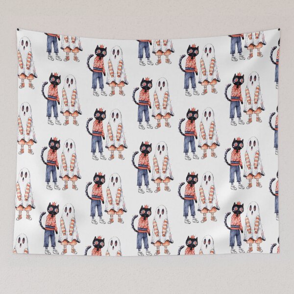 Item preview, Spooky Black cat and ghost designed and sold by HegArt23.