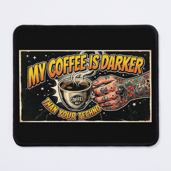 Item preview, My Coffee Is Darker Than Your Techno designed and sold by SPAZE-Typo.