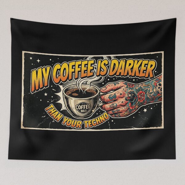 Item preview, My Coffee Is Darker Than Your Techno designed and sold by SPAZE-Typo.