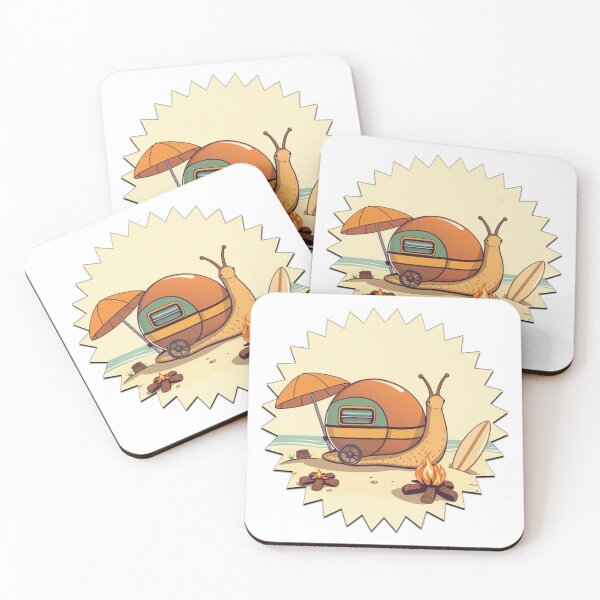 Item preview, Cute Snail Camper Van Starburst Camping Art designed and sold by IntelliMindDesigns.