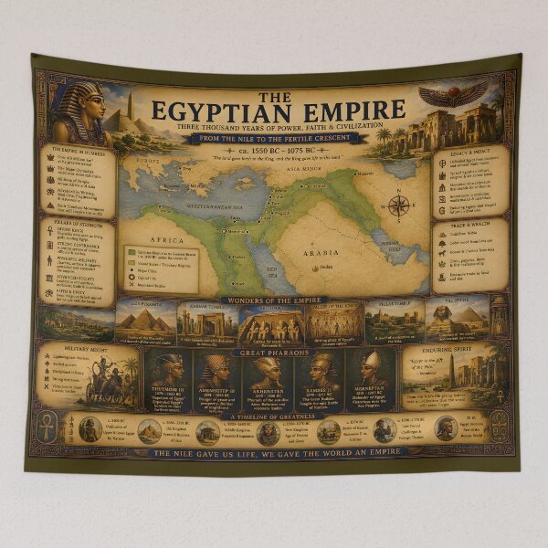 Item preview, Egyptian Empire Map Poster | Historical Descriptive Egyptian Empire Map designed and sold by RockyLambda.