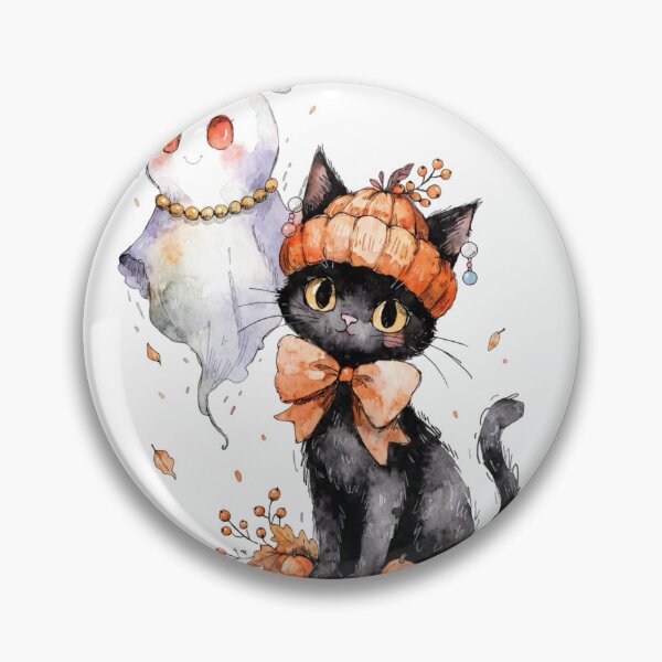 Item preview, Spooky Black cat and ghost designed and sold by HegArt23.