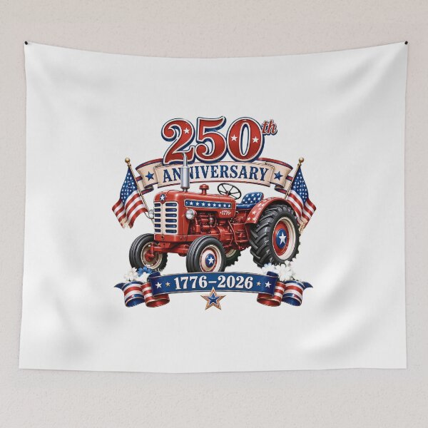 Item preview, USA 250th Anniversary Vintage Patriotic Tractor designed and sold by Color World.