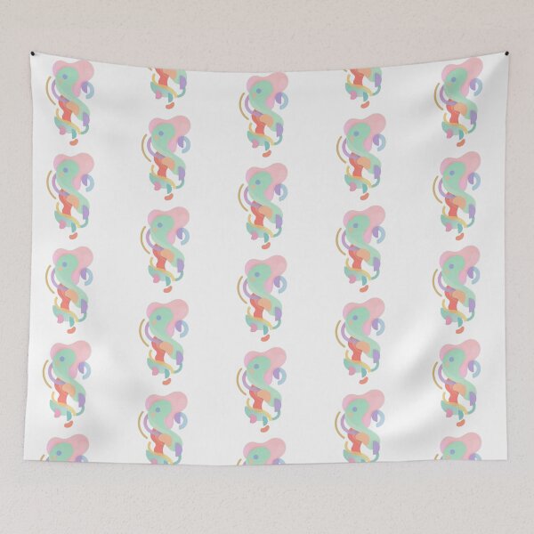 Aperçu de l'œuvre Formes Fluides Organiques Rose Bleu et Menthe créée et vendue par Prints by Mat.