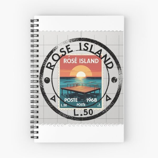 Item preview, Vintage Rose Island Stamp 1968 Republic Retro Travel Art designed and sold by RareVisuals.