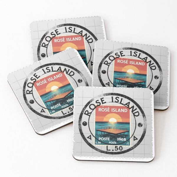 Item preview, Vintage Rose Island Stamp 1968 Republic Retro Travel Art designed and sold by RareVisuals.