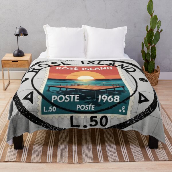Item preview, Vintage Rose Island Stamp 1968 Republic Retro Travel Art designed and sold by RareVisuals.