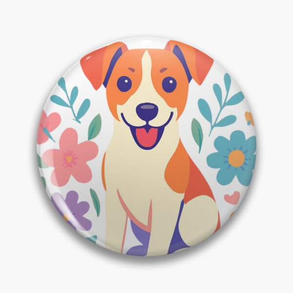 Item preview, Jack Russell Terrier Dog with Blue Nose in Floral Wreath designed and sold by Prints by Mat.