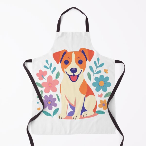 Item preview, Jack Russell Terrier Dog with Blue Nose in Floral Wreath designed and sold by Prints by Mat.