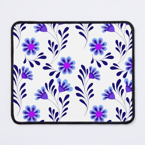 Item preview, Indigo and Violet Folk Floral Seamless Pattern - Classic Blue Retro Blossom Fabric designed and sold by SvitlanaSolo.