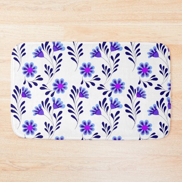 Item preview, Indigo and Violet Folk Floral Seamless Pattern - Classic Blue Retro Blossom Fabric designed and sold by SvitlanaSolo.