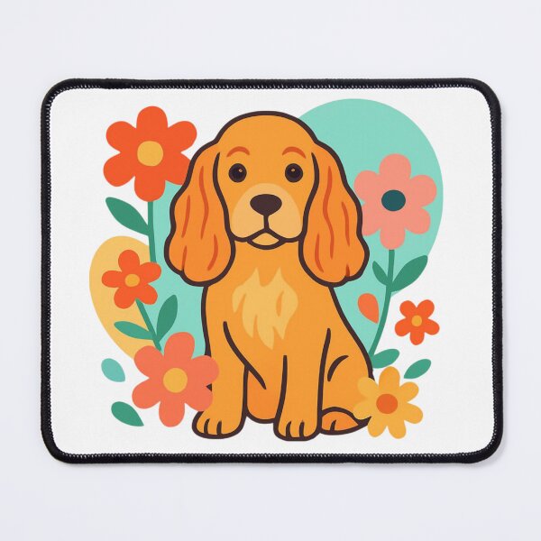 Item preview, Cocker Spaniel Dog Puppy in Vibrant Spring Flowers designed and sold by Prints by Mat.