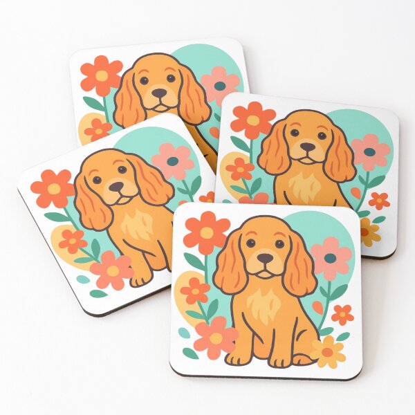 Item preview, Cocker Spaniel Dog Puppy in Vibrant Spring Flowers designed and sold by Prints by Mat.