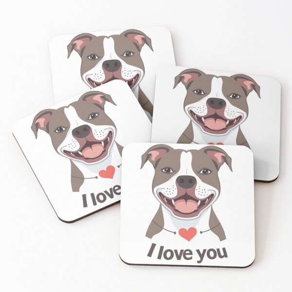 Item preview, Pitbull Terrier Dog with Heart and I Love You designed and sold by Prints by Mat.