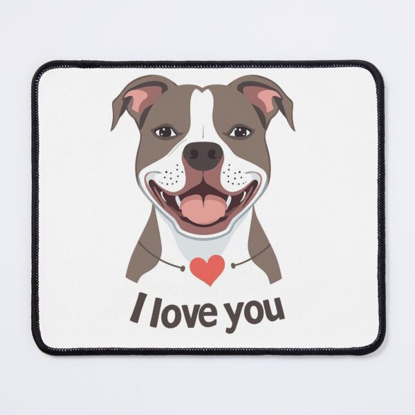 Item preview, Pitbull Terrier Dog with Heart and I Love You designed and sold by Prints by Mat.