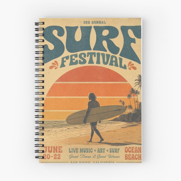 Item preview, Surf Festival – Retro Sunset Longboard Surf Design designed and sold by Jandedan.