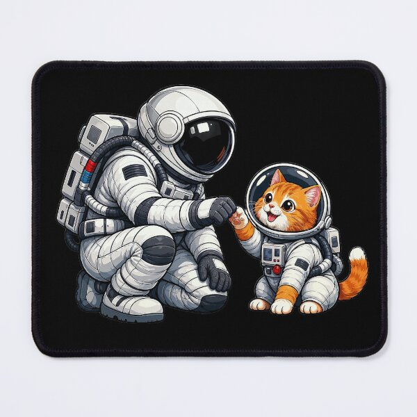 Item preview, Cute Astronaut and Orange Cat Space Adventure Illustration designed and sold by builtforyou.