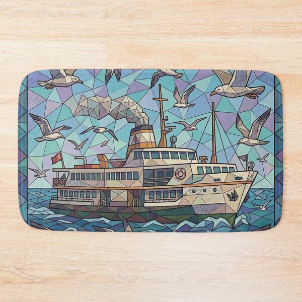 Item preview, Ferry and seagulls designed and sold by snoWorkshop.
