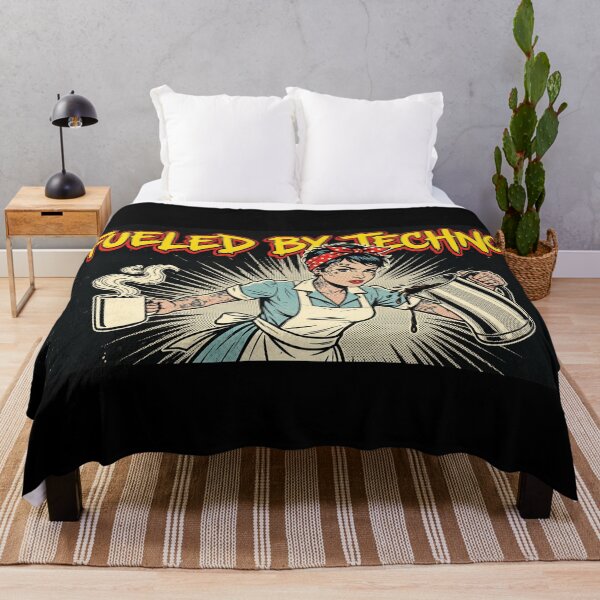 Item preview, Fueled By Techno Hard Rave Coffee Waitress designed and sold by SPAZE-Typo.