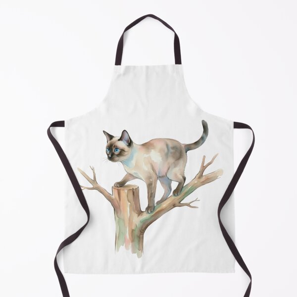 Item preview, Siamese Cat Perched on Tree Branch Blue Eyes designed and sold by Prints by Mat.