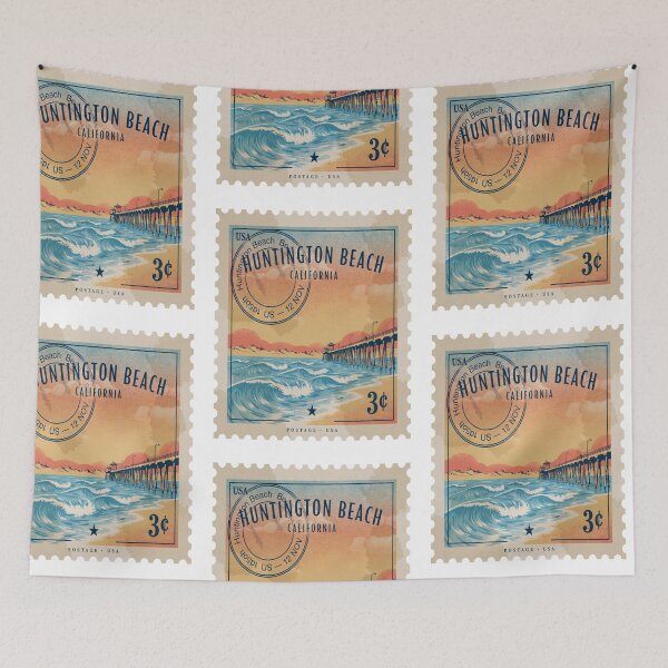 Item preview, Huntington Beach California Coastal Postage Stamp Sticker designed and sold by stickercuffs.