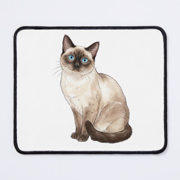 Item preview, Siamese Cat with Blue Eyes and Cream Brown Fur designed and sold by Prints by Mat.