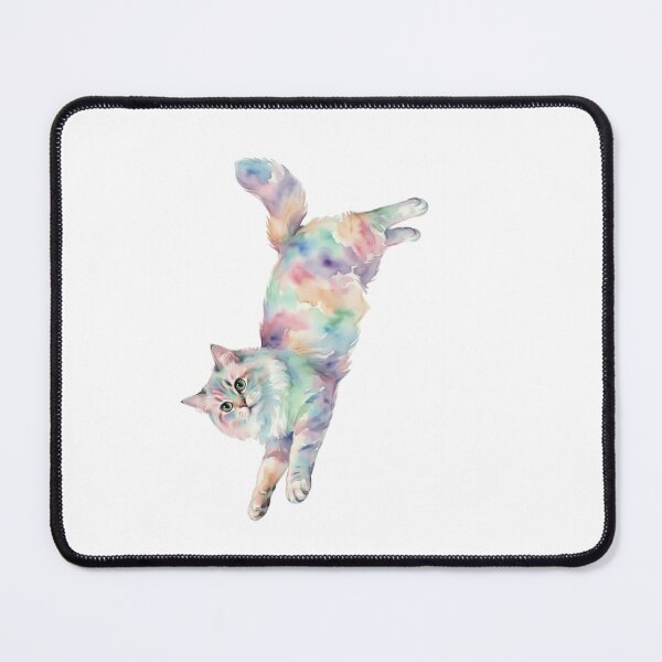Item preview, Falling Cat in Rainbow Free Fall Motion designed and sold by Prints by Mat.