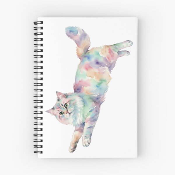 Item preview, Falling Cat in Rainbow Free Fall Motion designed and sold by Prints by Mat.
