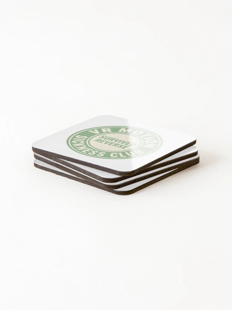 Thumbnail 4 of 5, Coasters (Set of 4), VR Motion Sickness Club - Sim Racing Humor designed and sold by GarageGraphics.