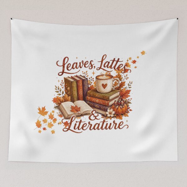 Item preview, Leaves Lattes and Literature Autumn Book Lover designed and sold by TeeUp2.