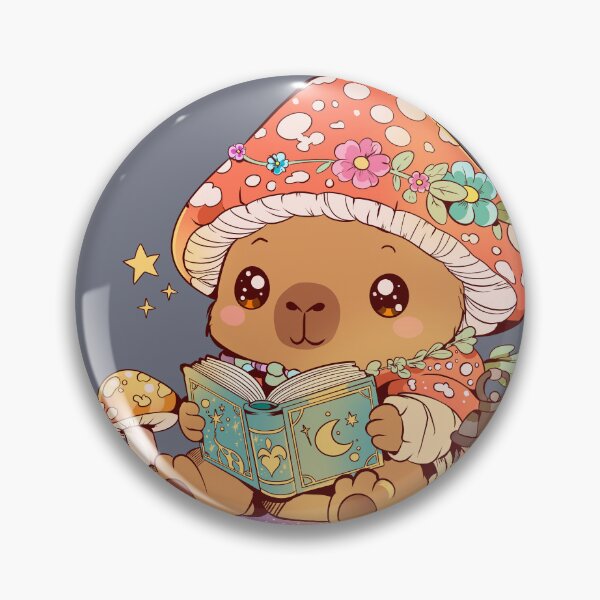 Item preview, Cottagecore capybara wizard – cozy mushroom book lover designed and sold by StudioPeachPop.