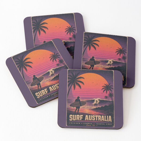 Item preview, Retro Sunset Surf Poster – 70s Coastal Longboard Vibes designed and sold by Jandedan.