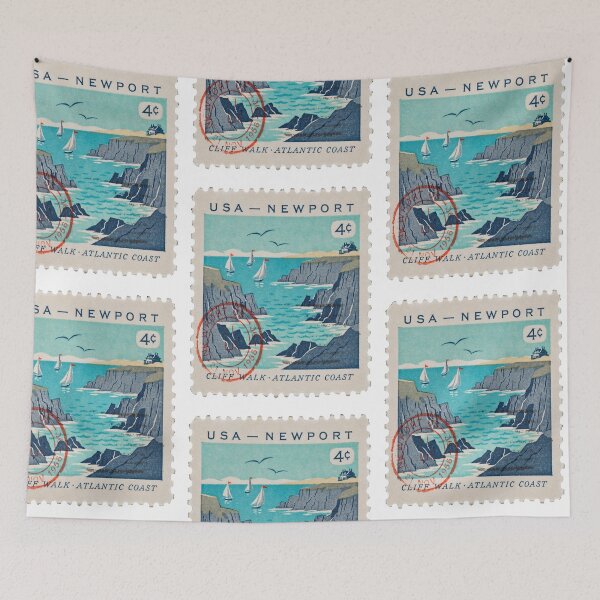 Item preview, Newport Rhode Island Coastal Postage Stamp Travel Sticker designed and sold by stickercuffs.