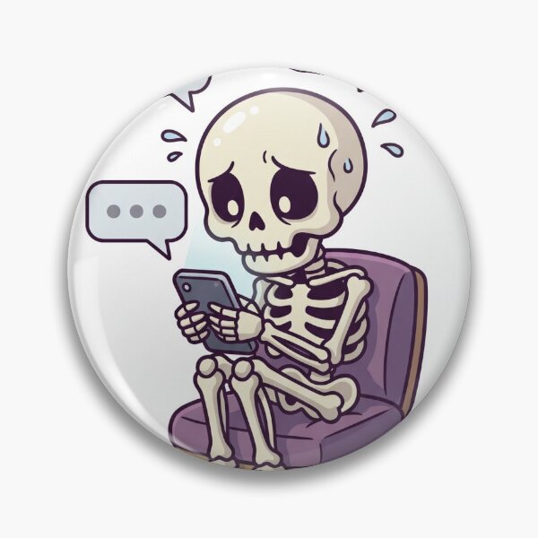 Item preview, The Anxious Texter - Funny Skeleton Tarot Card Parody designed and sold by Noor’s Shop.