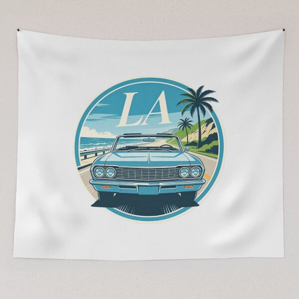 Item preview, LA Coastal Cruisin’ Classic Car Travel Design designed and sold by VladisWorld.