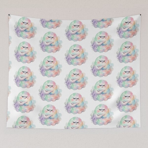 Item preview, Kawaii Ghost Disapproval Grumpy Spooky Spirit designed and sold by Prints by Mat.