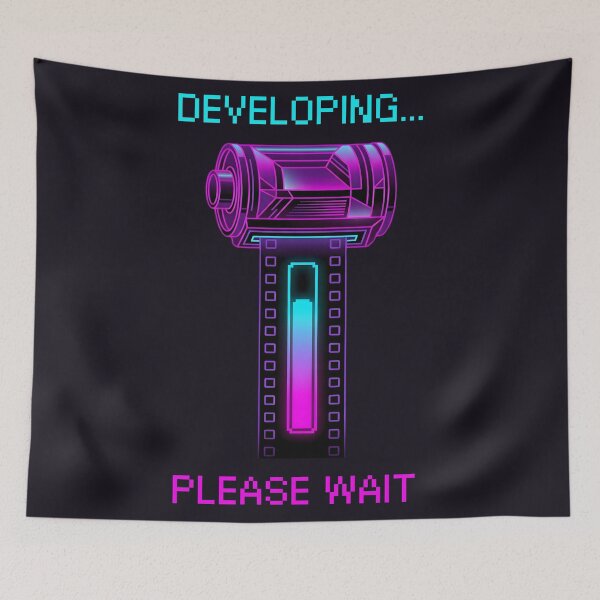 Item preview, Developing Please Wait Synthwave Film Roll designed and sold by ZETORA Studio.