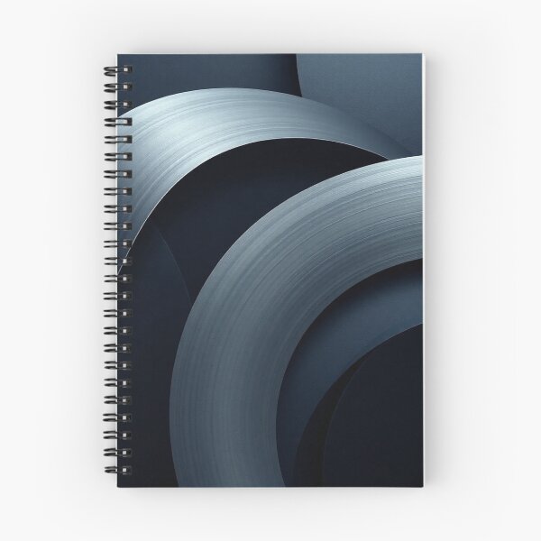 Item preview, Abstract Metallic Curves Dark Blue Silver Flow Art designed and sold by IntelliMindDesigns.
