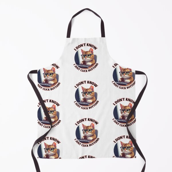 Item preview, Work Funny Cat & I Don't Know I Just Click Buttons designed and sold by madebyjulia7.